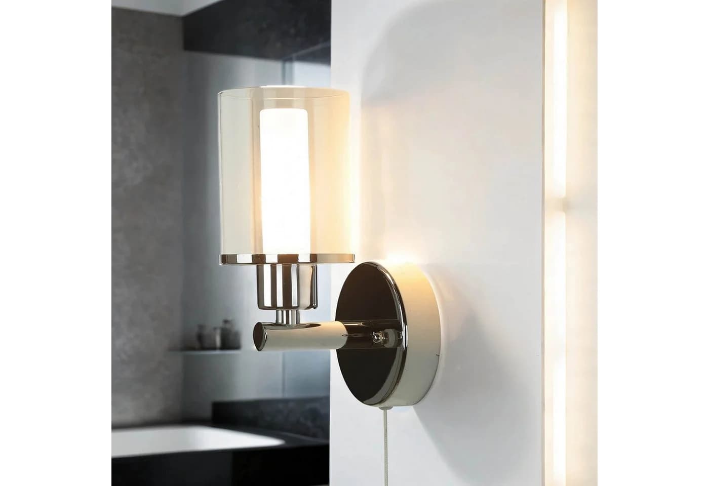Licht-Erlebnisse Wandleuchte KEIRA Wandlampe Jugendstil IP44