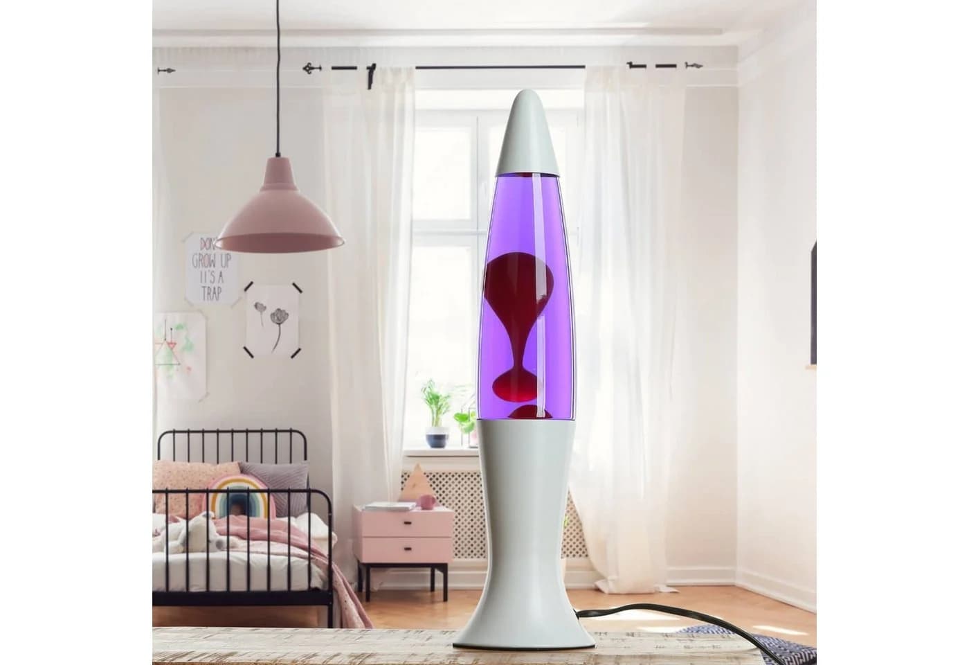 Licht-Erlebnisse Lavalampe ROXY Retro Design Warmweiß 40 cm