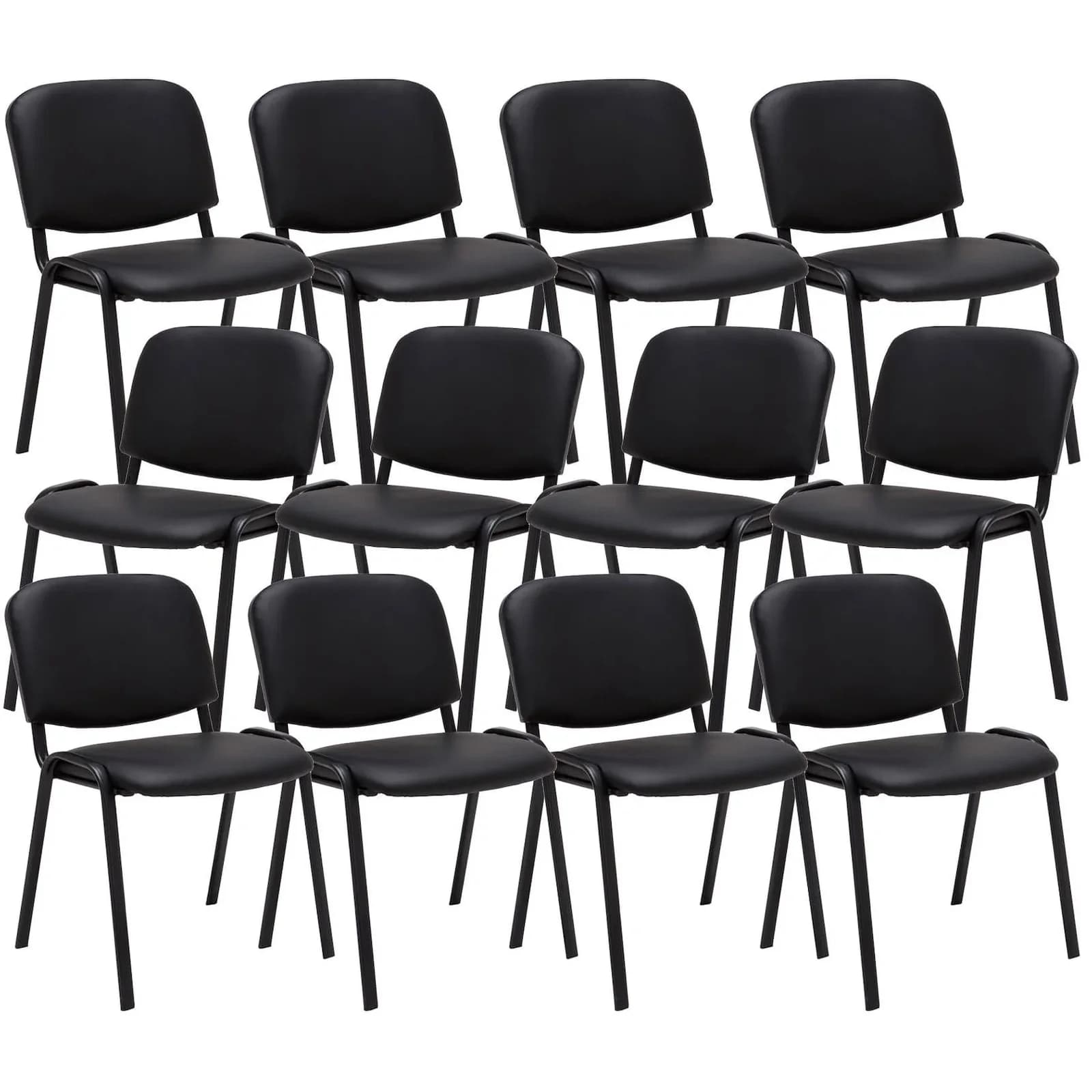 CLP 12er Set Besucherstuhl Ken Kunstleder Stapelstuhl