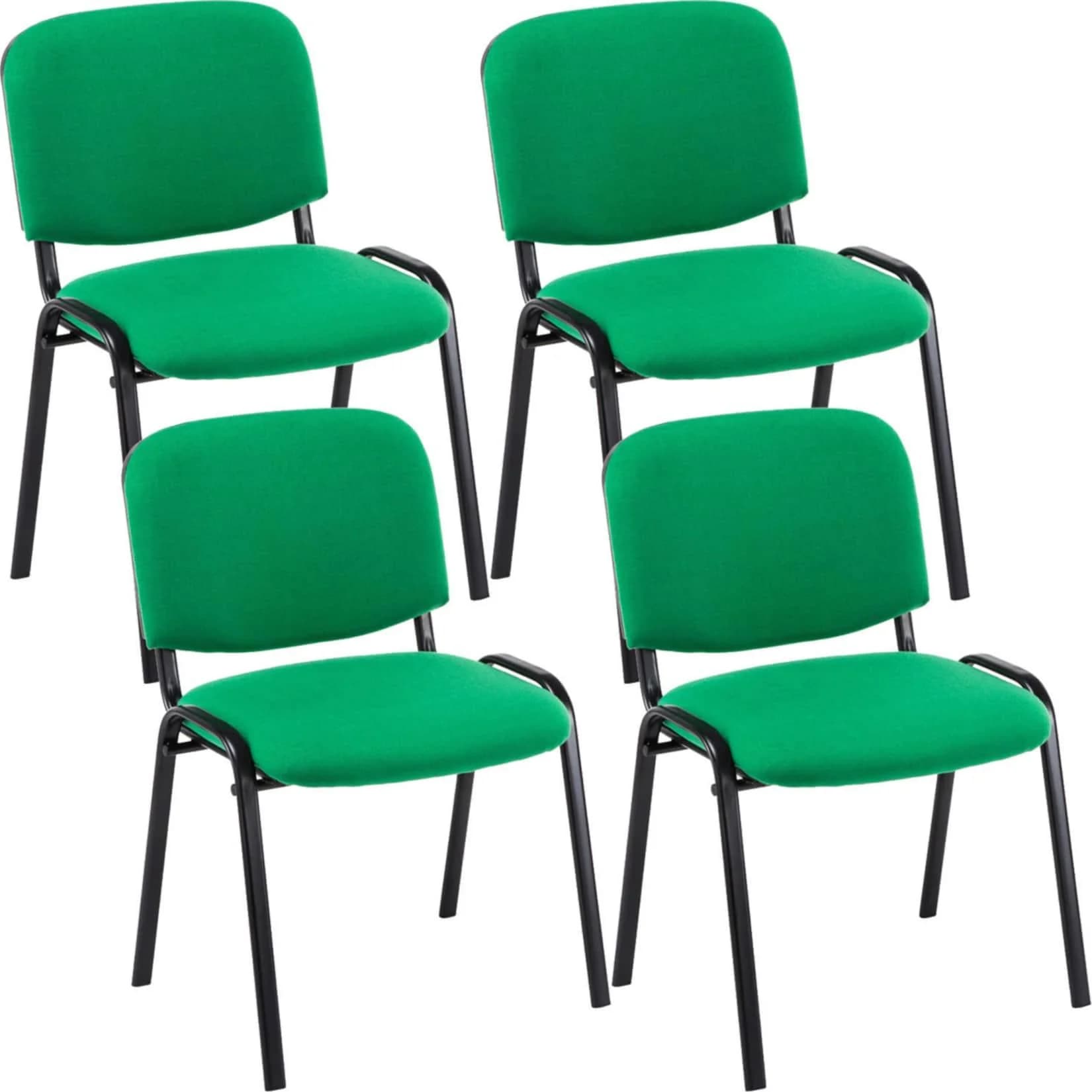 CLP 4er Set Besucherstuhl Ken Stoff Stapelstuhl Metallgestell