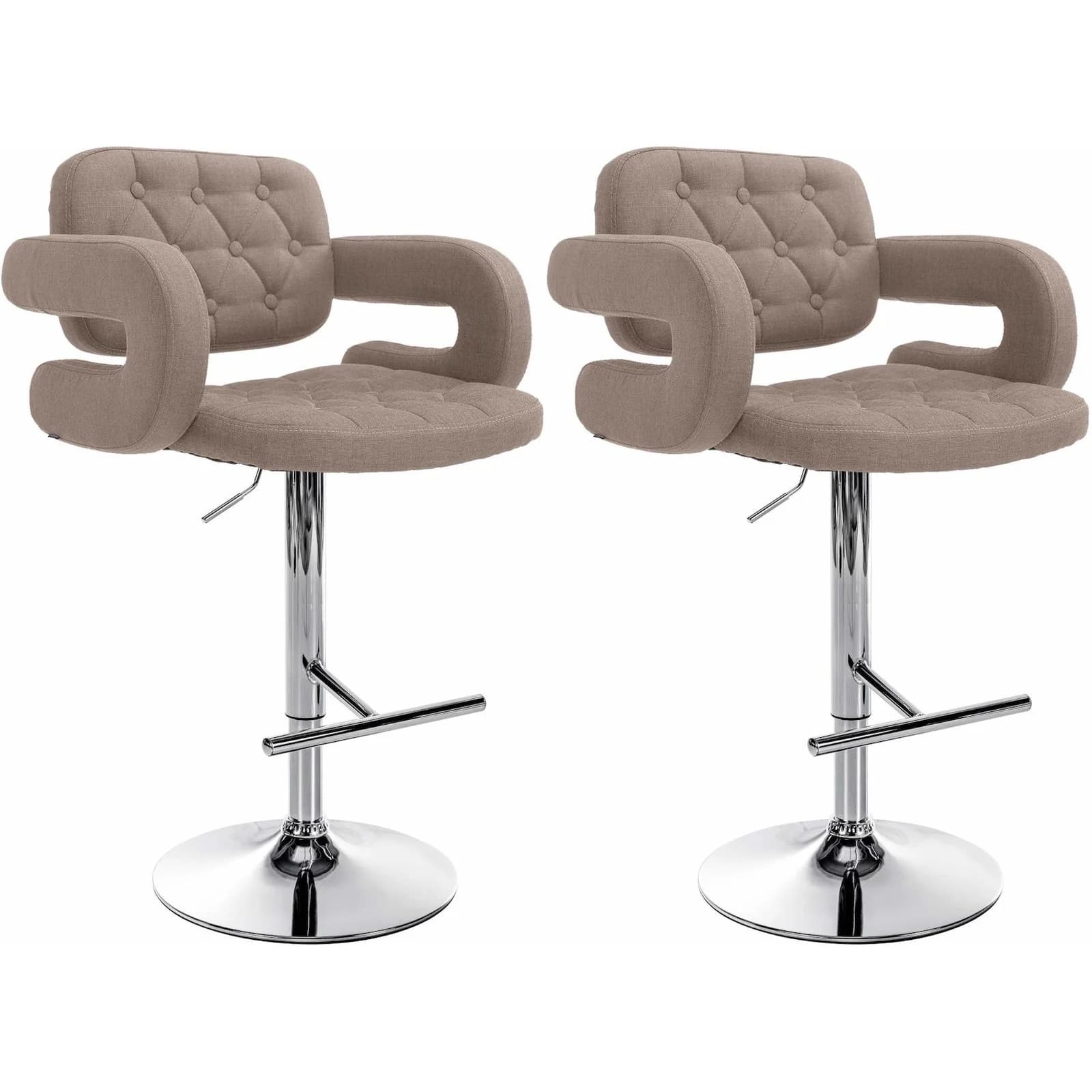 CLP Barhocker Dublin 2er Set Stoff-Bezug Höhenverstellbar