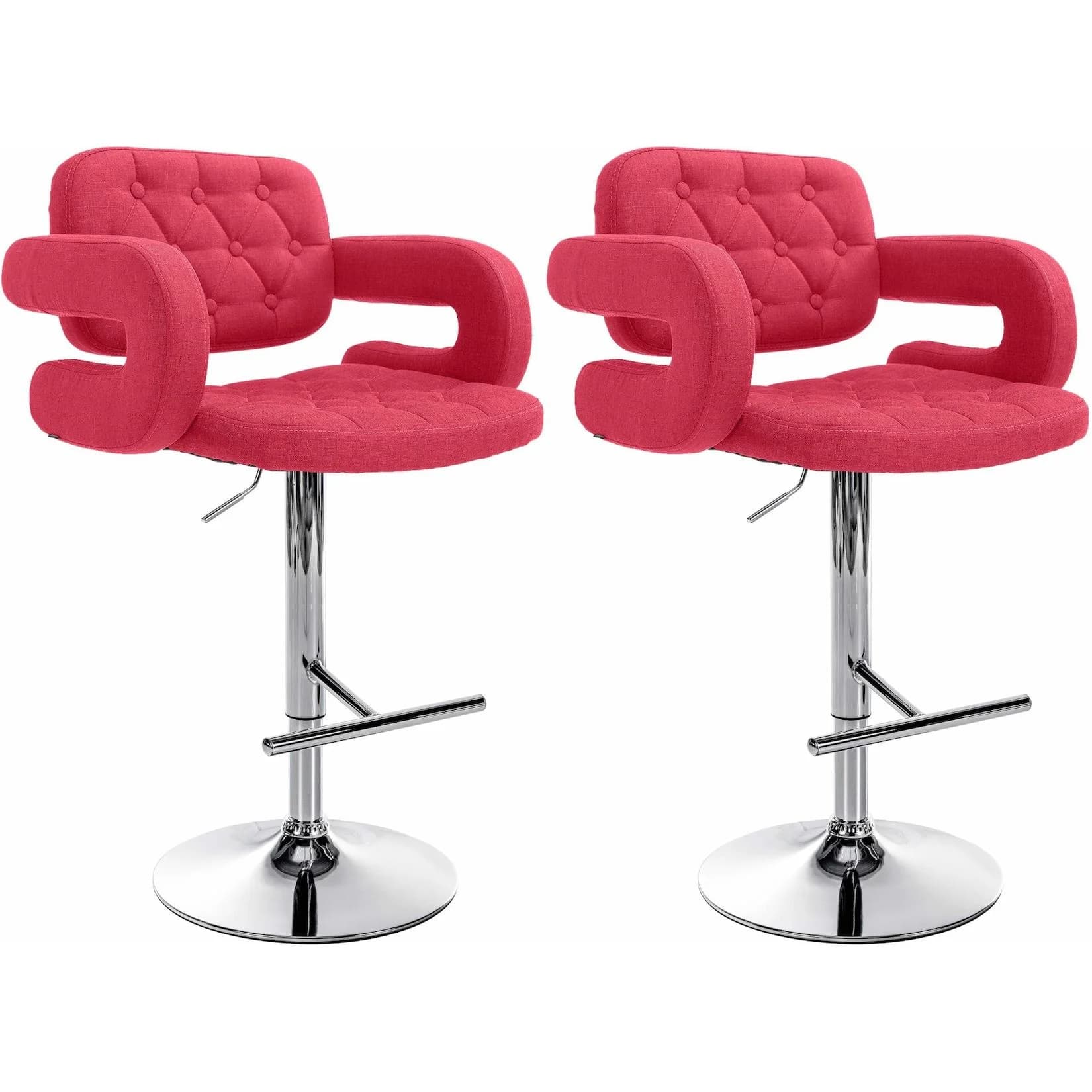 CLP 2er Set Barhocker Dublin Höhenverstellbar Stoff-Bezug
