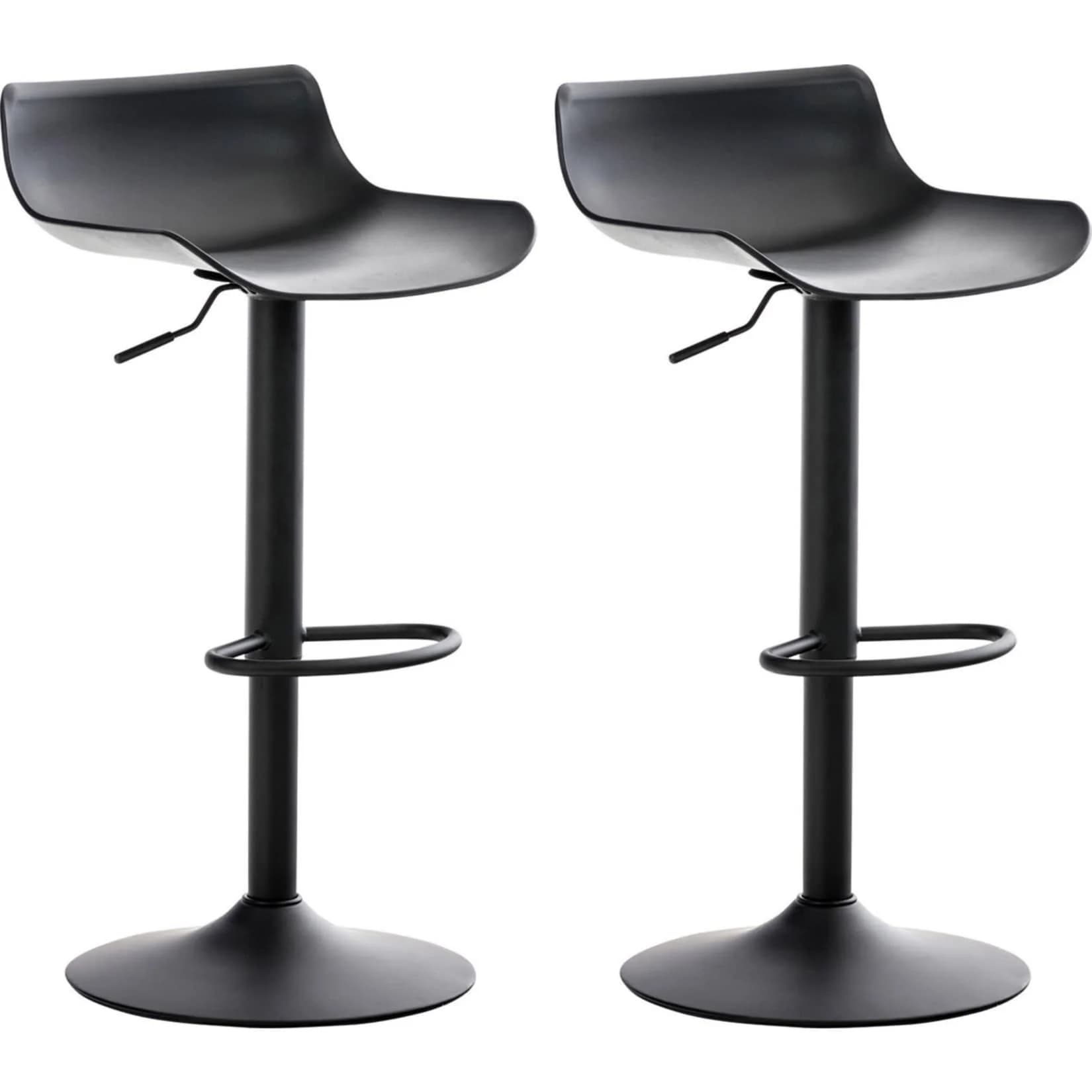 CLP Barhocker Aveiro 2er Set Höhenverstellbar Schwarz/Weiß