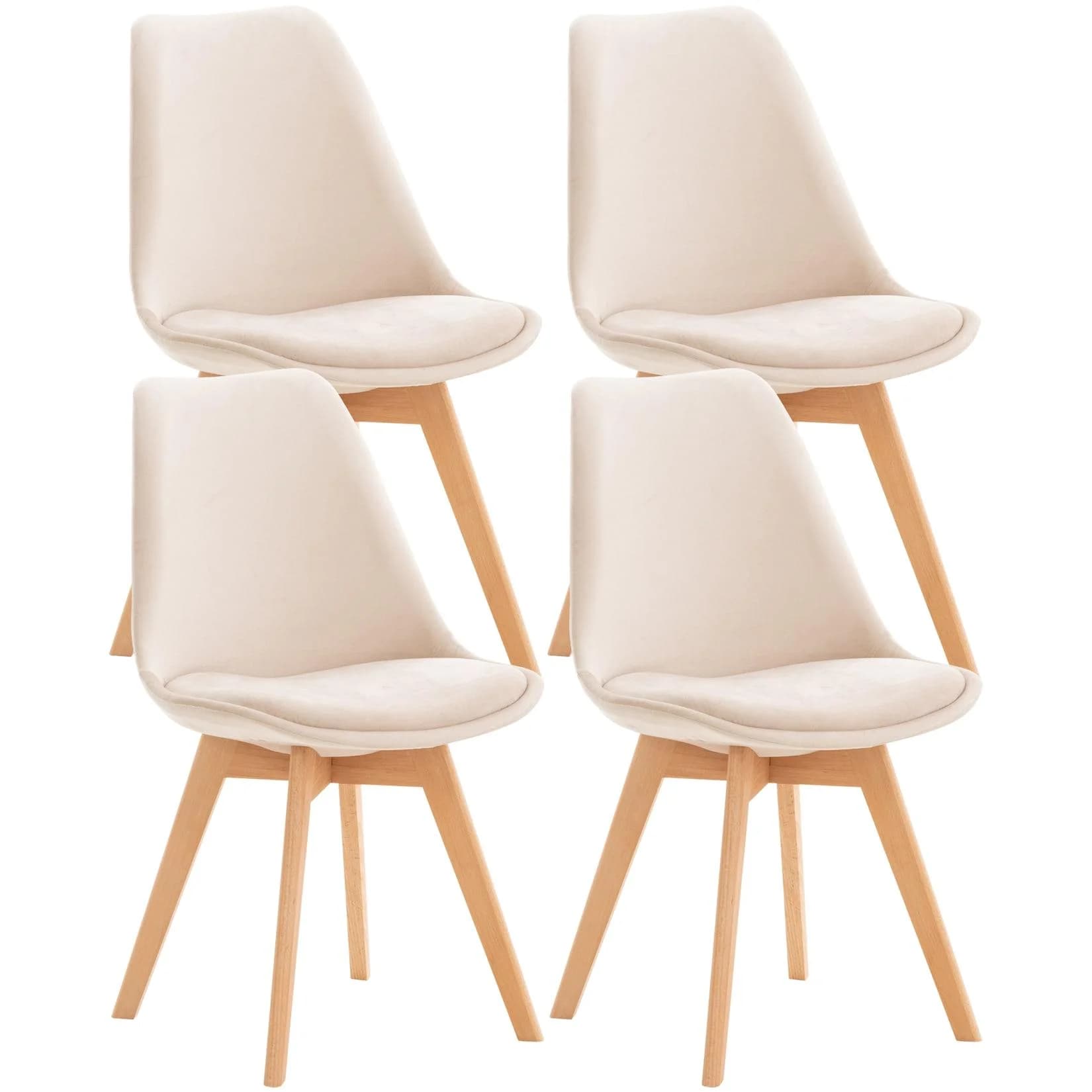 CLP Esszimmerstuhl Linares 4er Set Buchenholz Gestell Modern