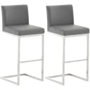 CLP Barhocker 2er Set Paros mit Lehne Kunstleder Edelstahl Bild 1