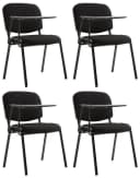 CLP Besucherstuhl Ken 4er Set mit Klapptisch Schwarz Stoff Bild 2