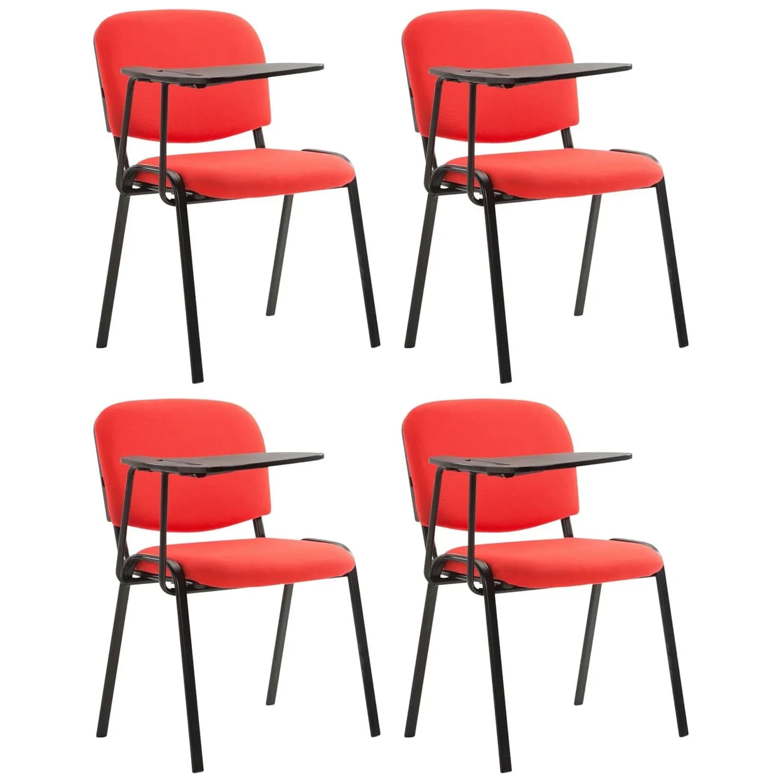 CLP 4er Set Stuhl Ken Mit Klapptisch Stoff Gepolsterter Schulungsstuhl