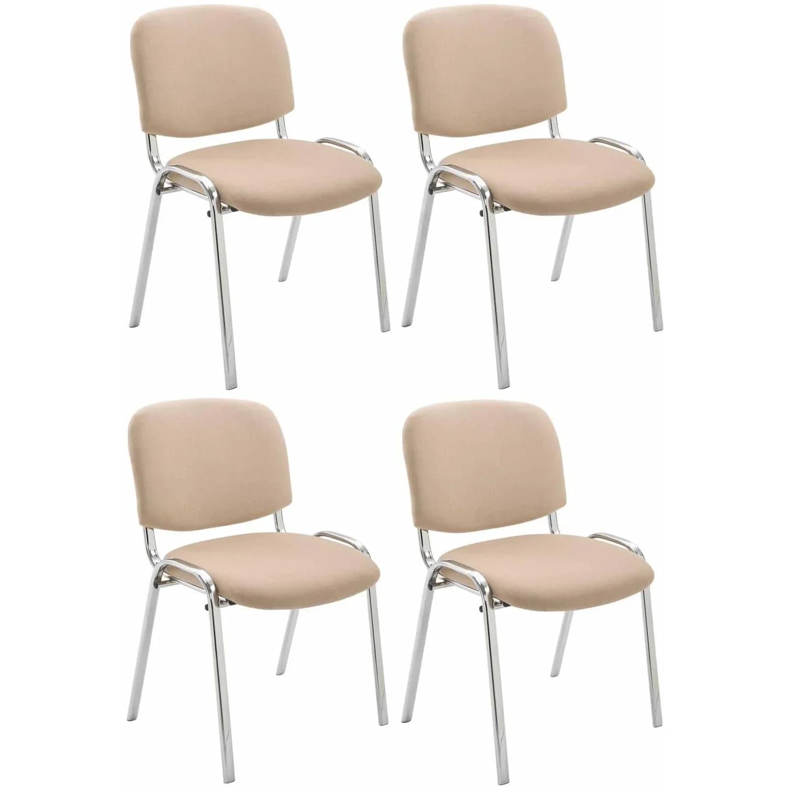 CLP 4er Set Stühle Ken Chrom Stoff Gepolsterte Sitzfläche