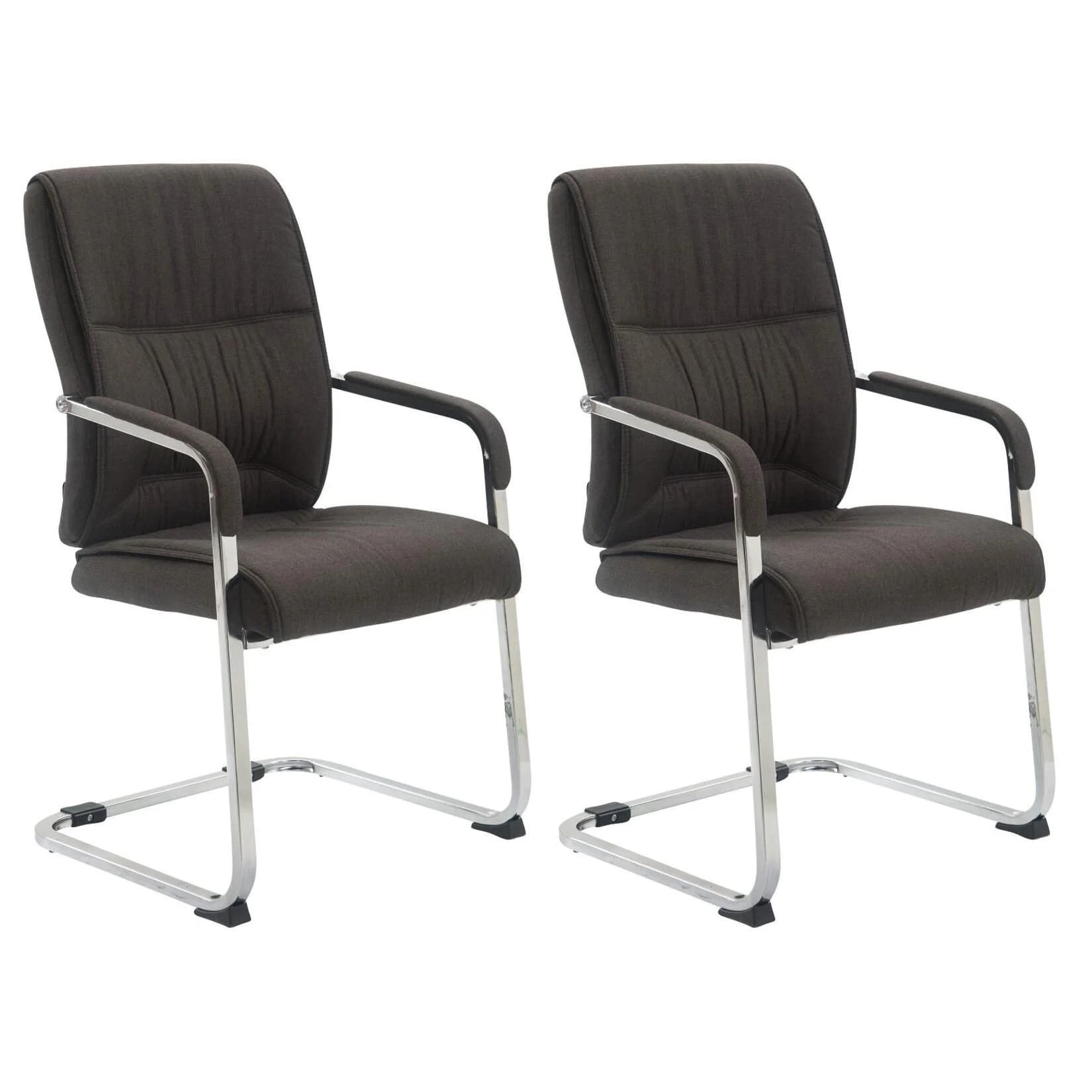 CLP Besucherstuhl Anubis 2er Set Freischwinger Stoff Grau