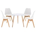 CLP Essgruppe Lansgar 1 Tisch 80 cm 4 Stühle Buchenholz Bild 1
