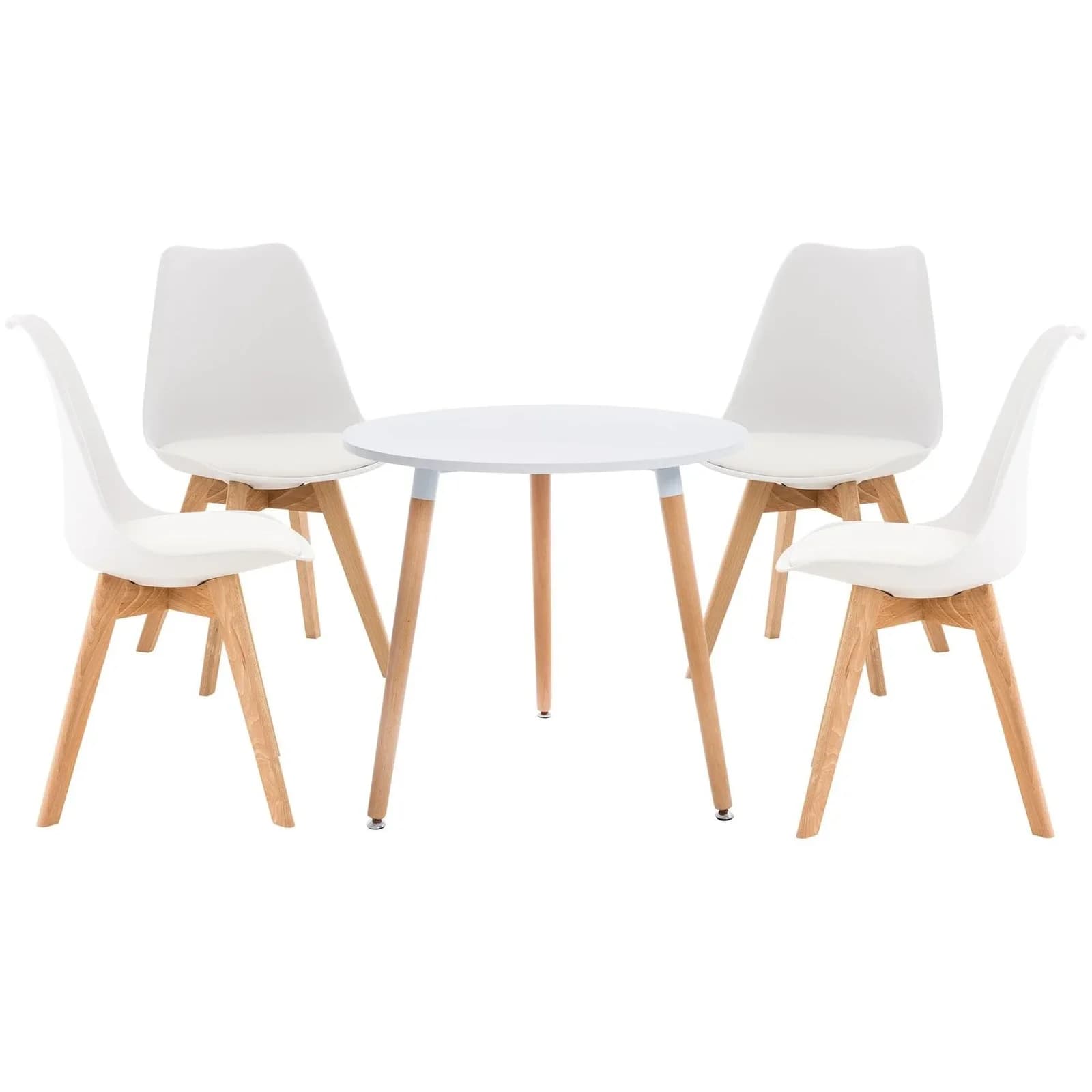 CLP Essgruppe Lansgar 1 Tisch 80 cm 4 Stühle Buchenholz