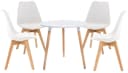 CLP Essgruppe Lansgar 1 Tisch 80 cm 4 Stühle Buchenholz Bild 3