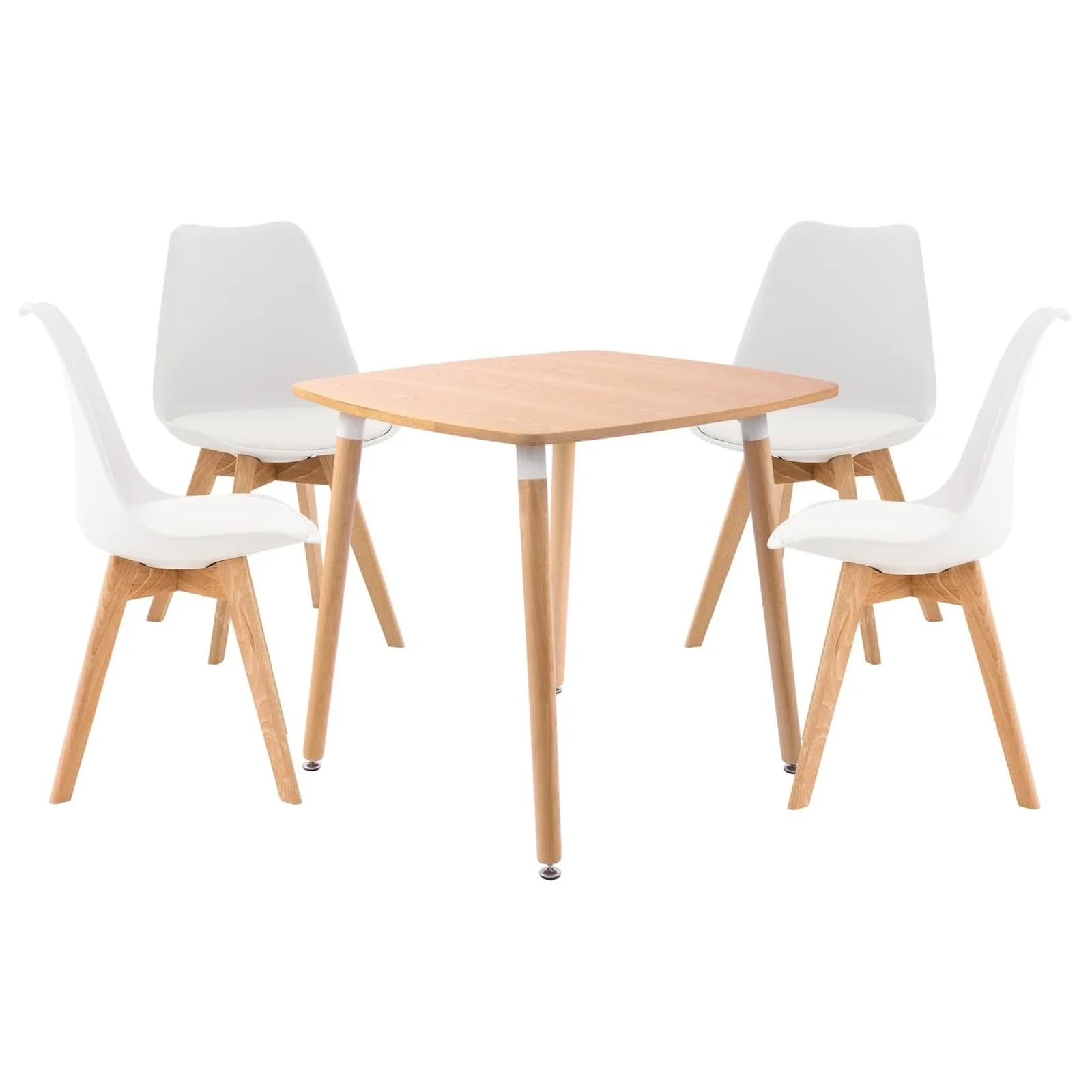 CLP Sitzgruppe Liborg I 4x Stuhl Linares + 1x Tisch Viborg Moderne Essgruppe