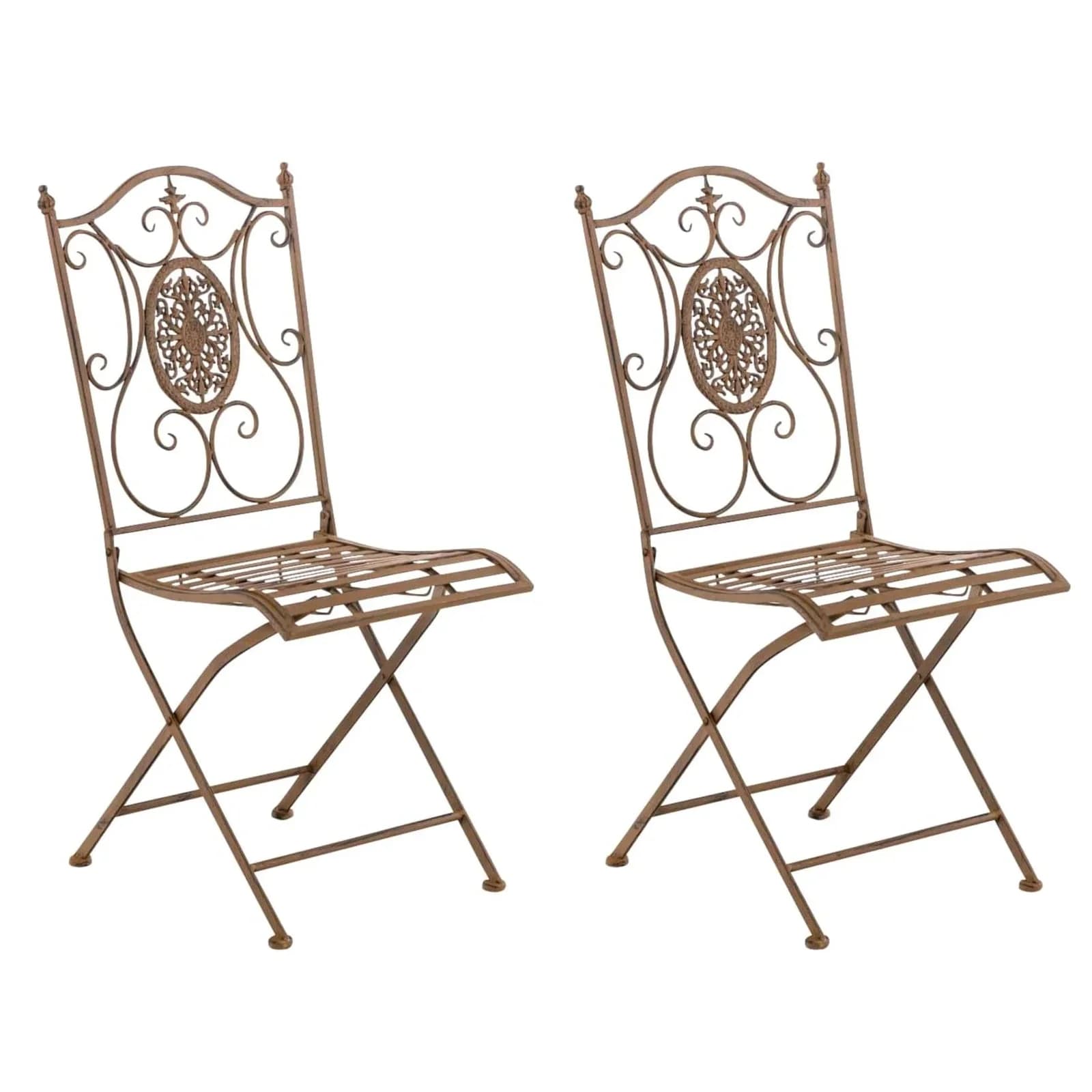 CLP 2er-Set Gartenstuhl Sibell im Landhausstil, Metall, Klappbar