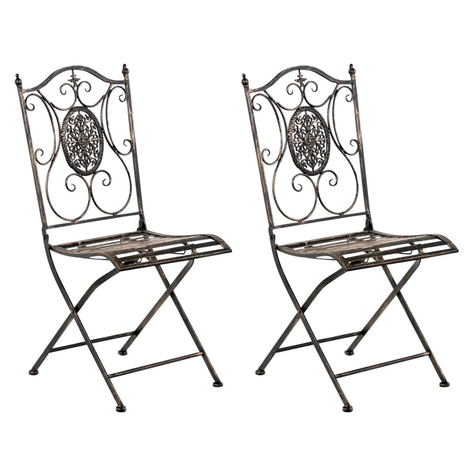 CLP 2er-Set Gartenstuhl Sibell im Landhausstil Metall Klappbar