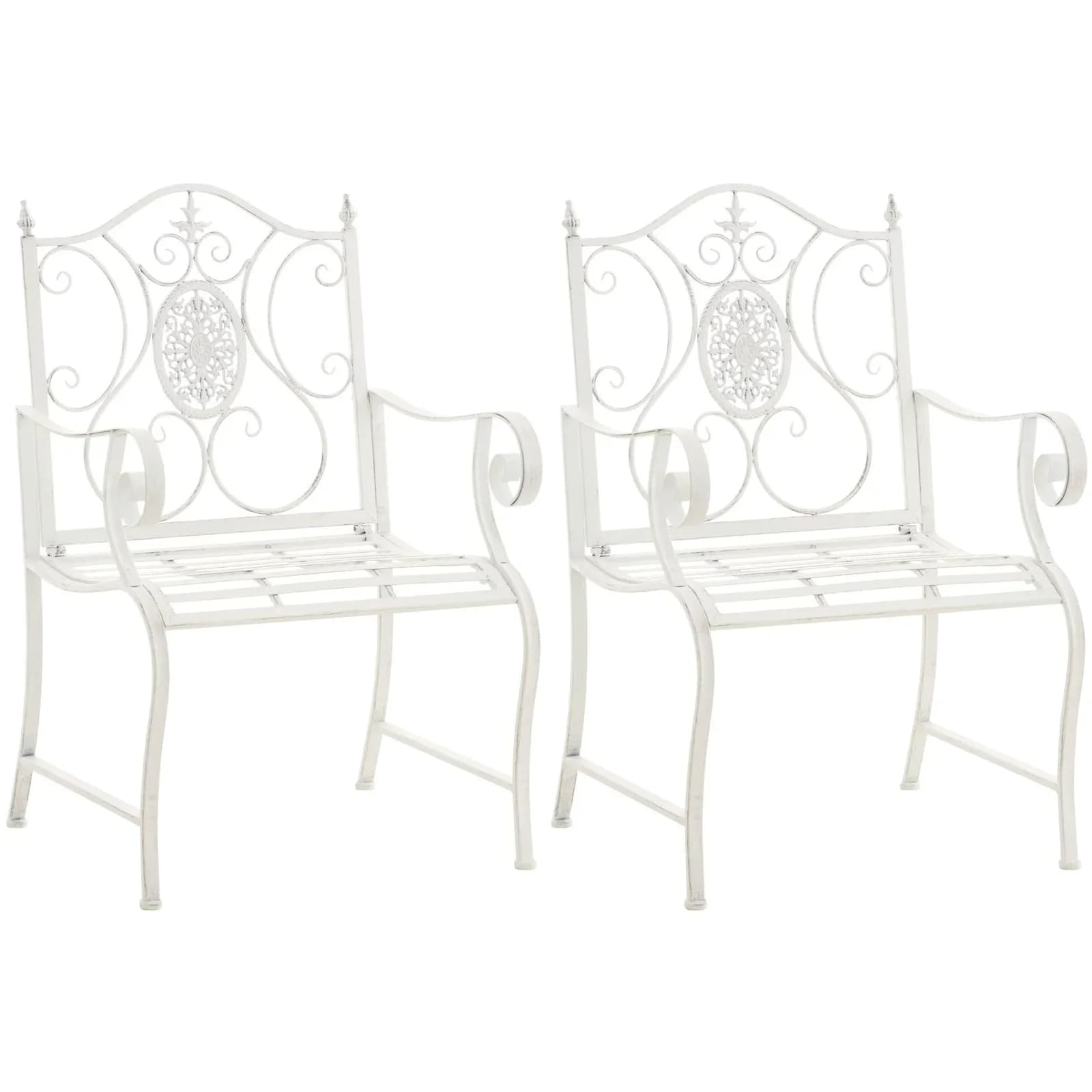 CLP 2er Set Gartenstühle Punjab Landhausstil Eisen