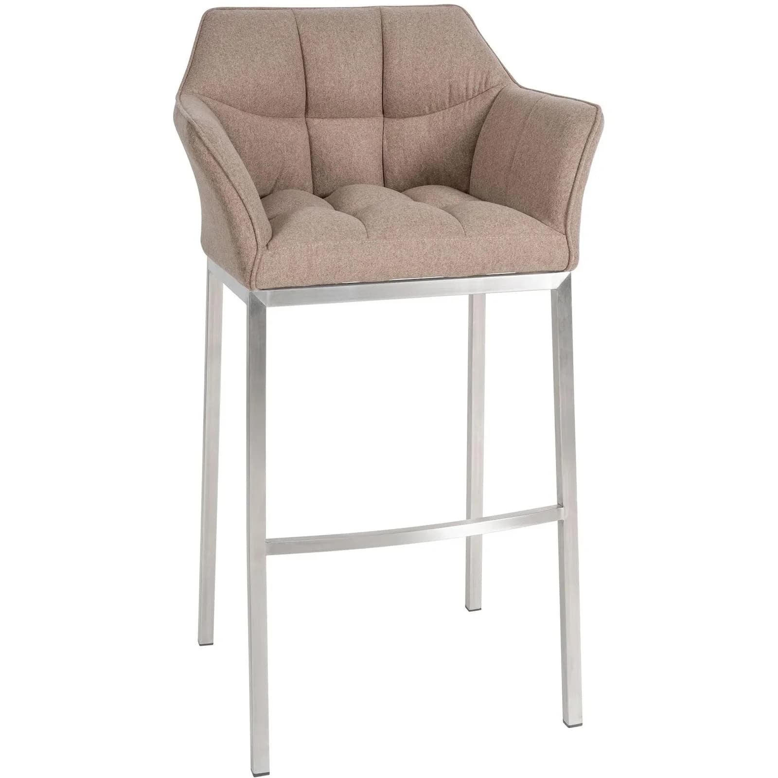CLP Barhocker Damaso mit Lehne - Gepolsterter Filz-Hocker Metallgestell