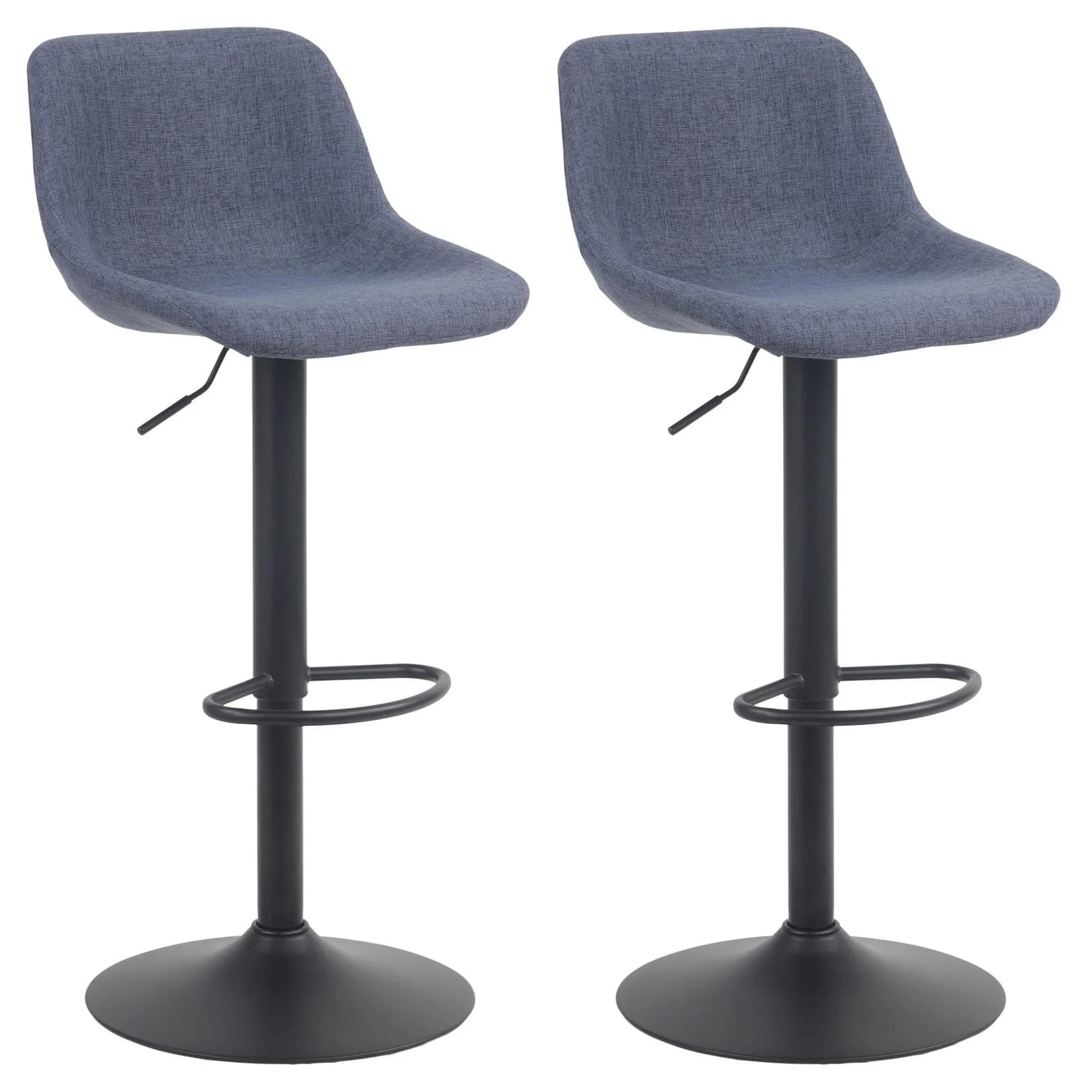 CLP 2er Set Barhocker Loft Schwarz Höhenverstellbar 360° Drehbar