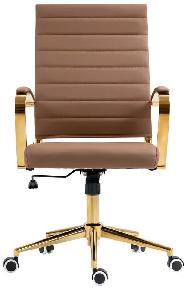 CLP Bürostuhl Havanna Kunstleder Höhenverstellbar Gold-Optik - Bild 4