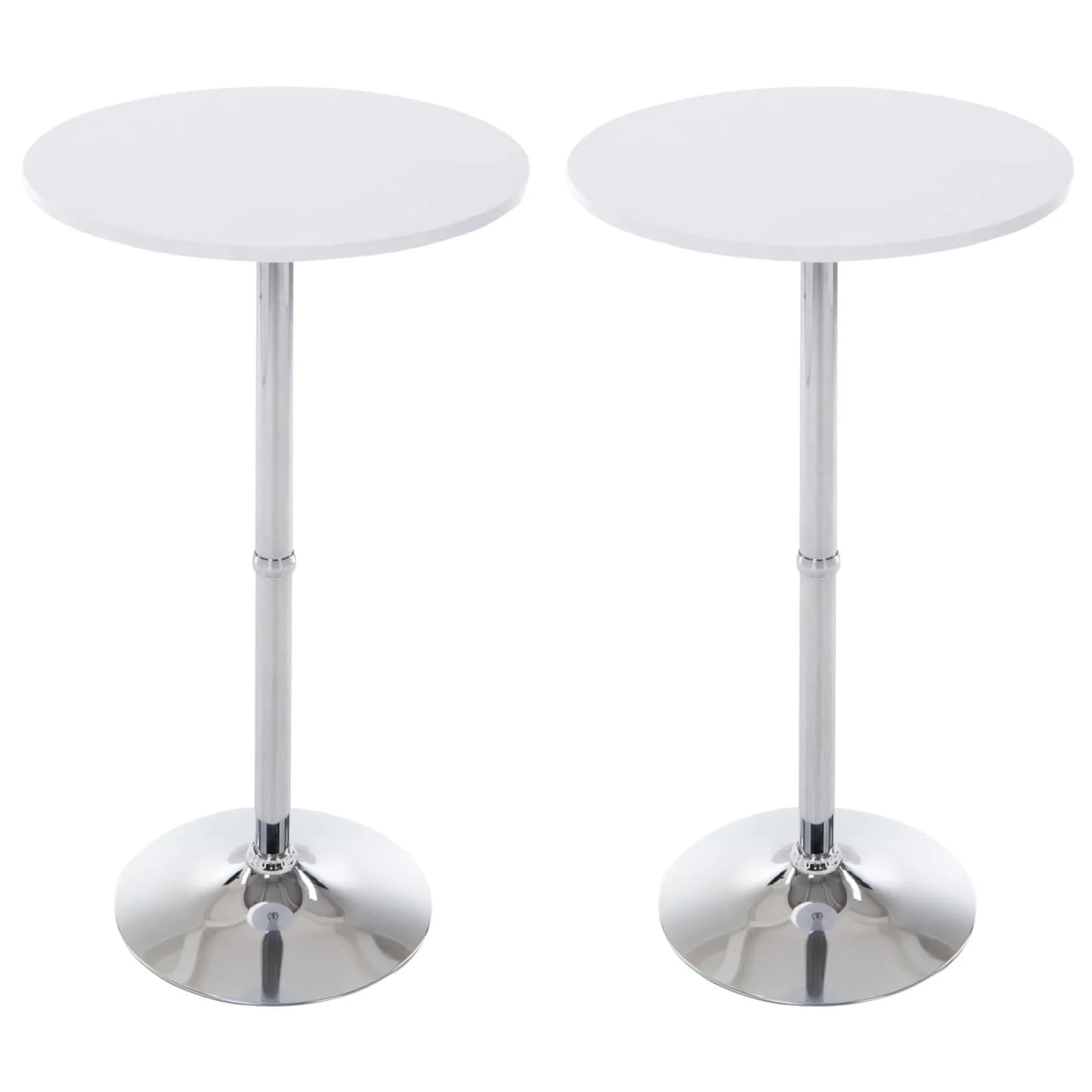 CLP 2er Set Metall-Stehtische Runde Holzplatte Ø 60 cm
