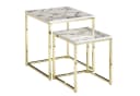 FINEBUY Beistelltisch 2er Set Marmor Optik Stahl Bild 2