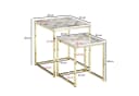 FINEBUY Beistelltisch 2er Set Marmor Optik Stahl Bild 4