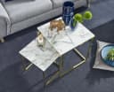 FINEBUY Beistelltisch 2er Set Marmor Optik Stahl Bild 5