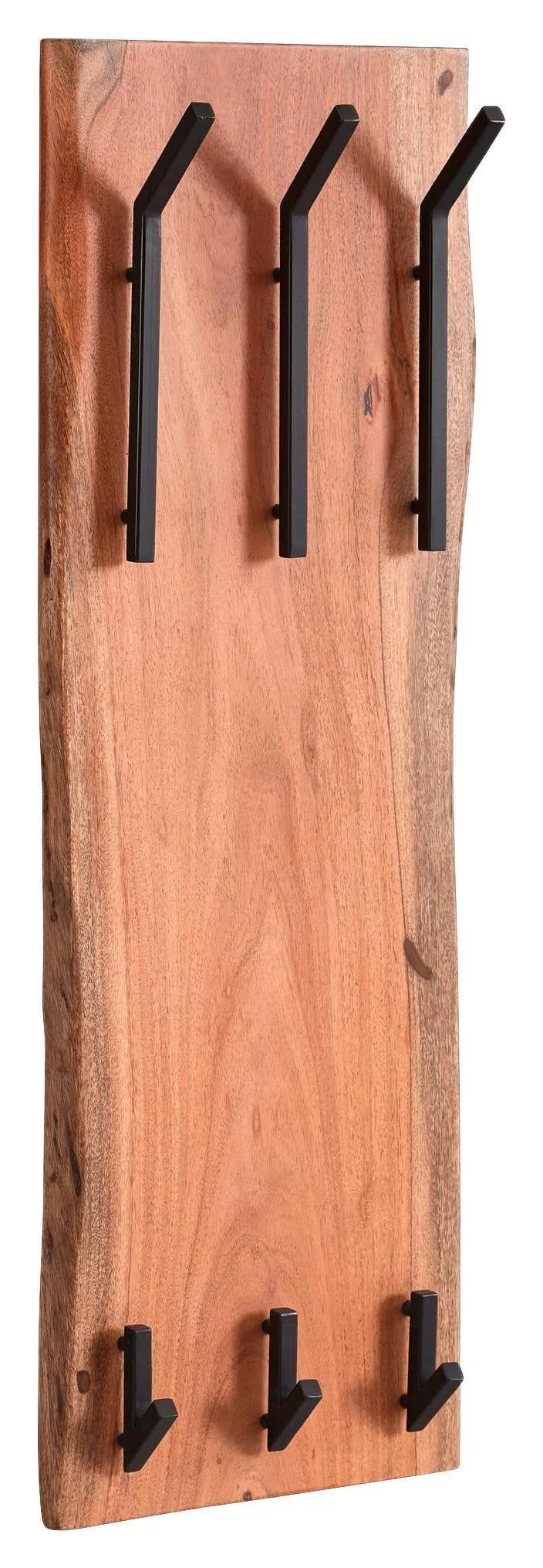 Wohnling Wandgarderobe Akazie Massivholz Braun 100 cm