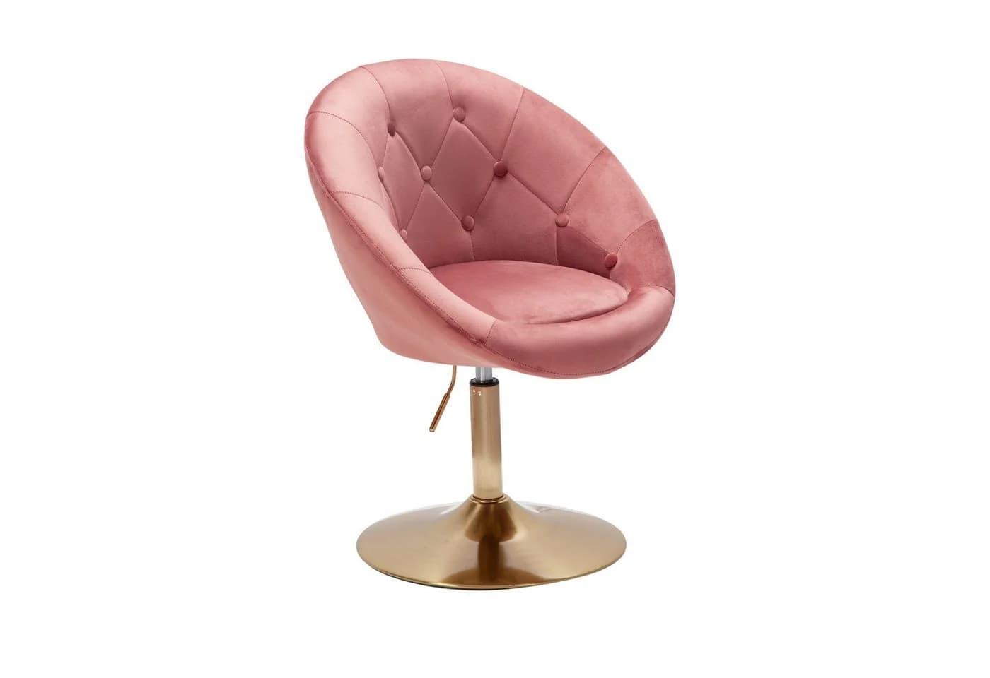 FINEBUY Samt Loungesessel Rosa Gold Drehstuhl mit Rückenlehne - Bild 2