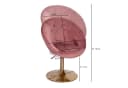 FINEBUY Samt Loungesessel Rosa Gold Drehstuhl mit Rückenlehne Bild 4