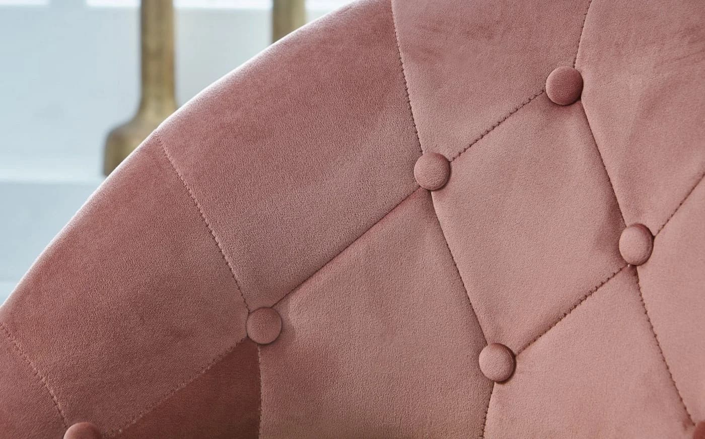 FINEBUY Samt Loungesessel Rosa Gold Drehstuhl mit Rückenlehne - Bild 5