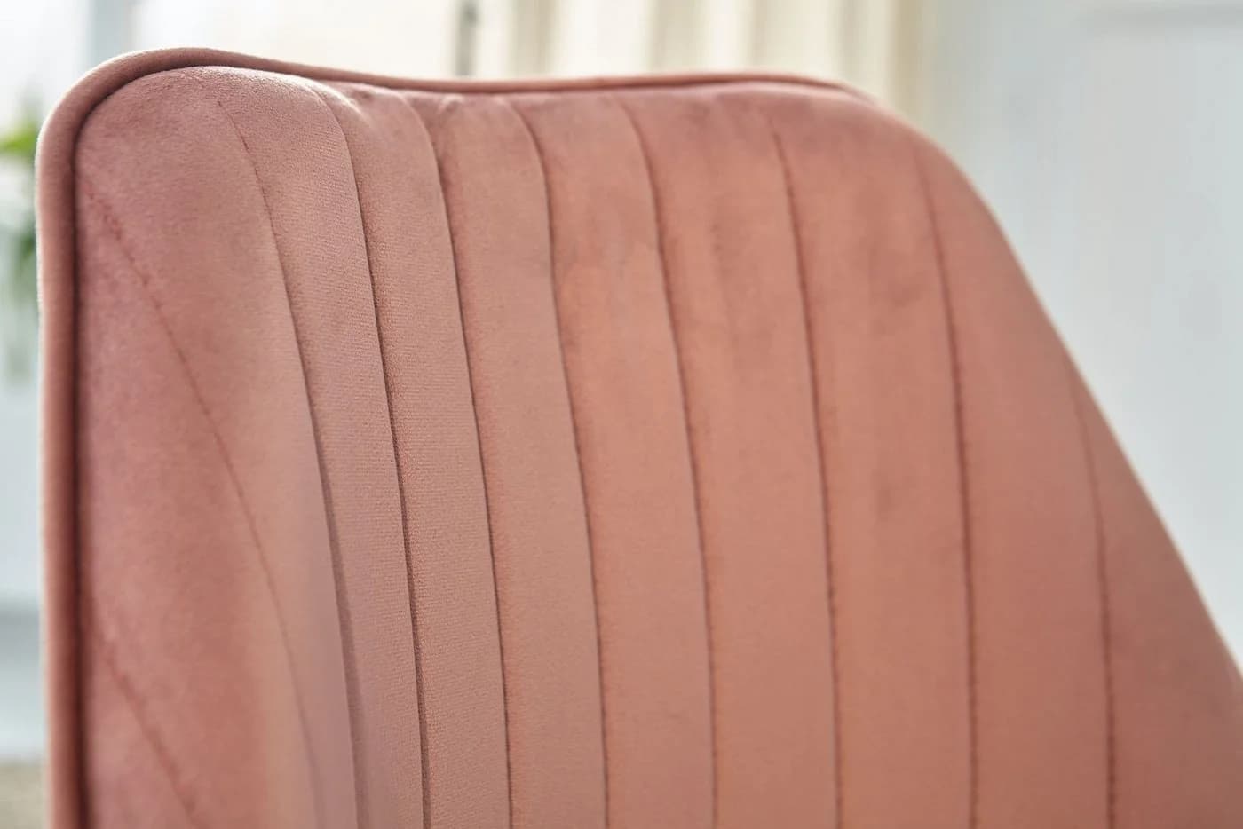 FINEBUY Drehstuhl Samt Rosa Modern Schalenstuhl mit Lehne - Bild 5