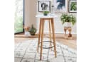 FINEBUY Bartisch Skandinavisch Eiche 60x110x60 cm Weiß Rund Bild 1