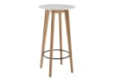 FINEBUY Bartisch Skandinavisch Eiche 60x110x60 cm Weiß Rund Bild 2