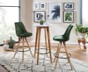 FINEBUY Bartisch Skandinavisch Eiche 60x110x60 cm Weiß Rund Bild 3