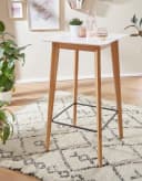 FINEBUY Bartisch Weiß Skandinavisch Eiche MDF Bild 1