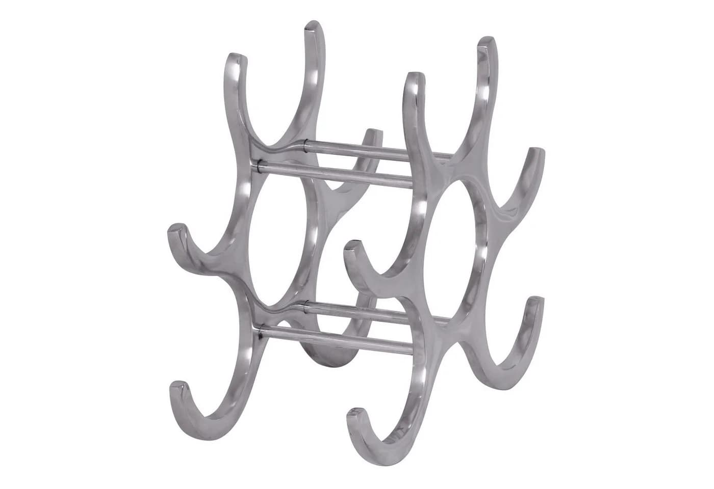 FineBuy Weinregal Flammen Silber Aluminium 6 Flaschen - Bild 5