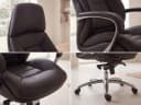 FINEBUY Chefsessel Bürostuhl Echtleder Schwarz Ergonomisch XXL Bild 4