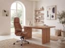 FINEBUY Chefsessel Bürostuhl Echtleder Ergonomisch XXL Caramel Bild 1