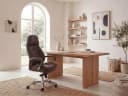 FINEBUY Chefsessel Echtleder Braun Ergonomisch XXL Drehstuhl Bild 1
