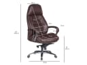 FINEBUY Chefsessel Echtleder Braun Ergonomisch XXL Drehstuhl Bild 3