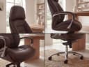 FINEBUY Chefsessel Echtleder Braun Ergonomisch XXL Drehstuhl Bild 5