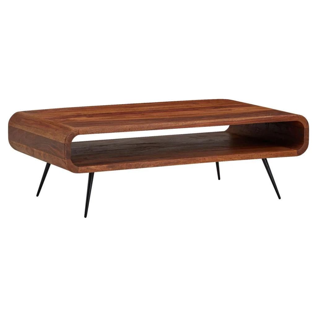 Mid.you Couchtisch Sheesham Massiv Holz Modern