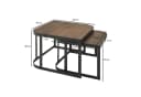 FINEBUY Satztisch FB25168 Couchtisch 2er Set Mango Massivholz Schwarz Bild 3