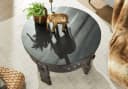 FINEBUY Couchtisch FB26149 Massiv 60cm rund Orientalisch Schwarz Mango Holz Bild 4