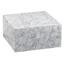 FINEBUY Couchtisch MONOBLOC Weiß Marmor Optik Hochglanz Bild 1