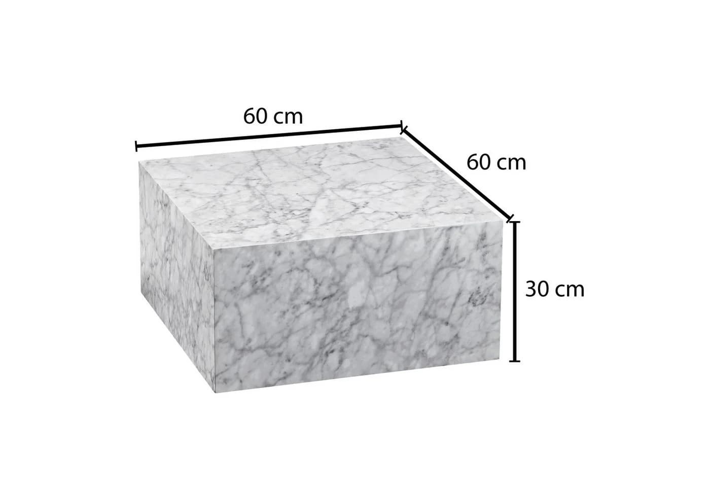 FINEBUY Couchtisch MONOBLOC Weiß Marmor Optik Hochglanz - Bild 4