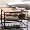 FINEBUY Couchtisch Quadratisch Akazie Massivholz Industrial Bild 1