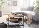 FINEBUY Couchtisch Quadratisch Akazie Massivholz Industrial Bild 2