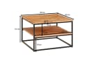 FINEBUY Couchtisch Quadratisch Akazie Massivholz Industrial Bild 4